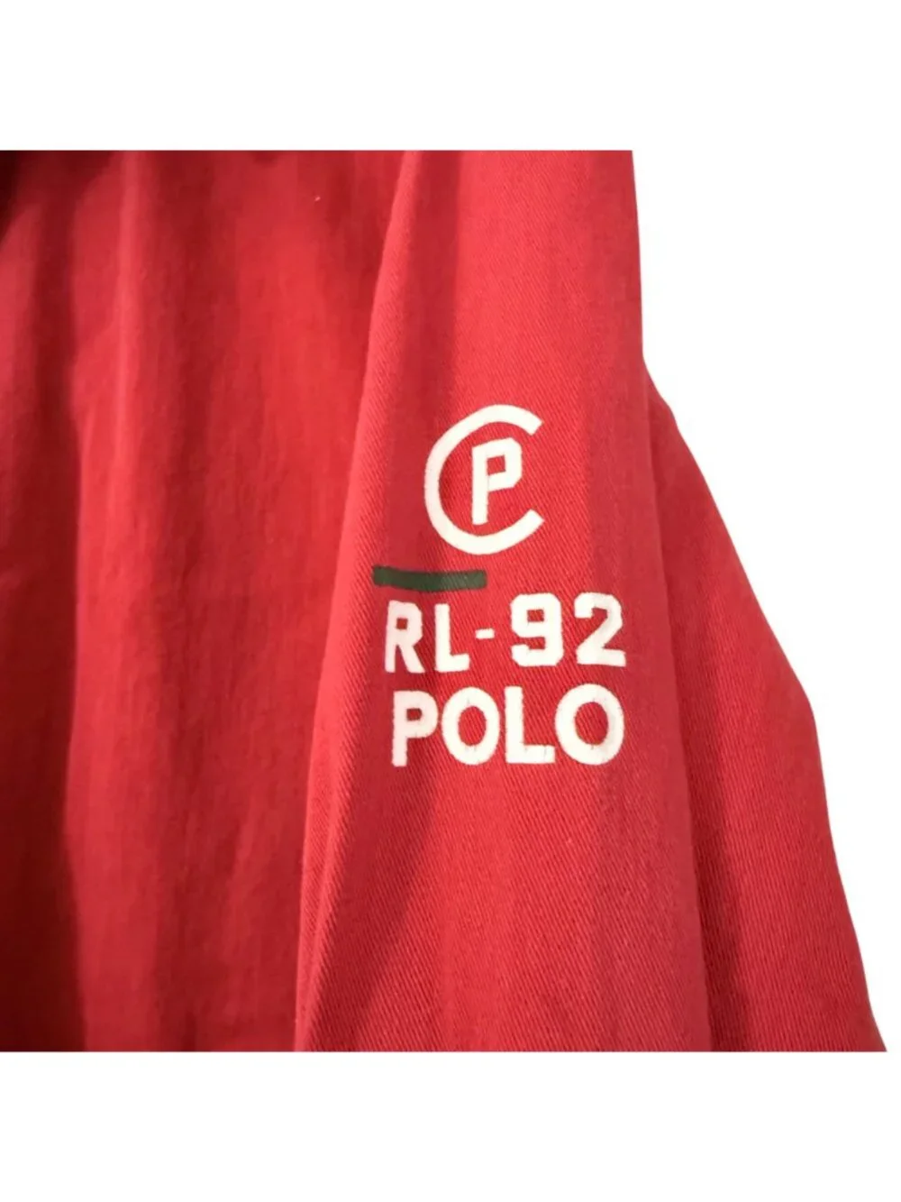 VTG Polo Ralph Lauren Red RL-92 USA Full Zip Collared Cotton Jacket Mens Small